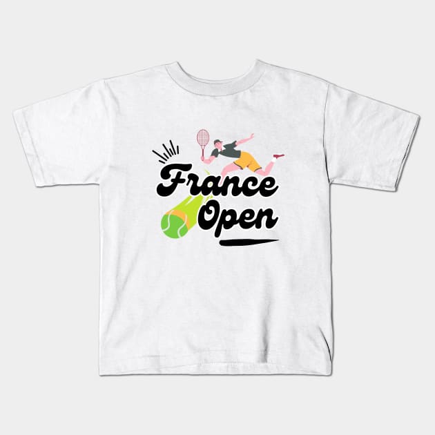 French Open - Tennis Championship Kids T-Shirt by iCutTee